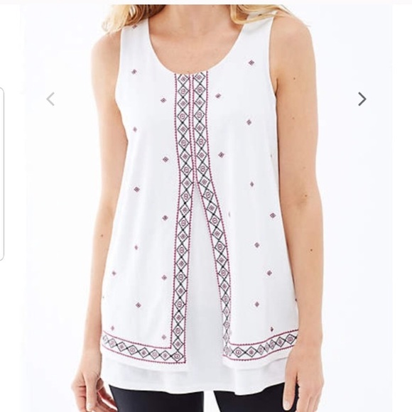 J. Jill Tops - J.Jill embroidered layered knit tank